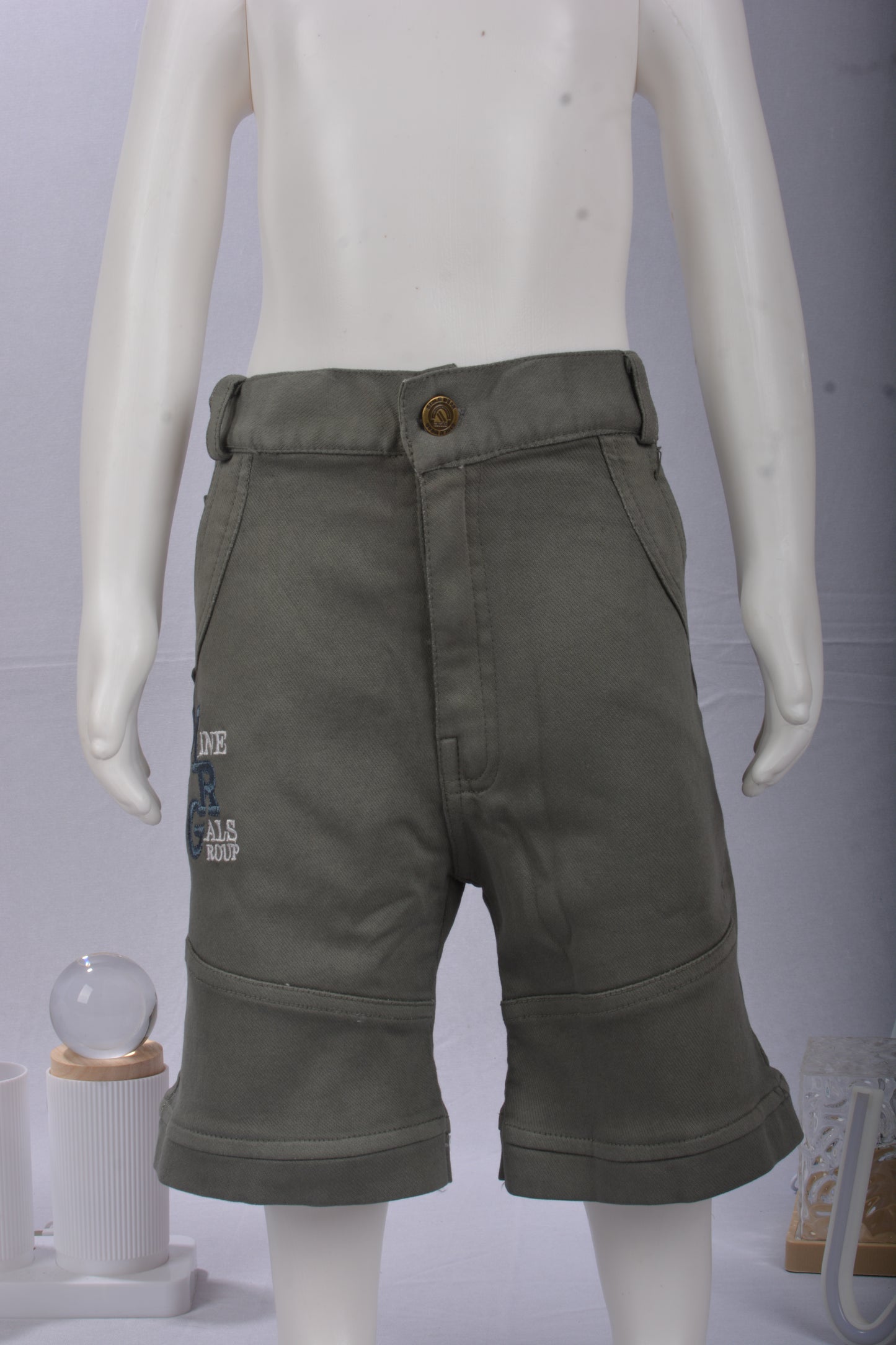 Justmaama Toddler/Little Boy's Modern Printed Short Sleeve Collared Shirt & Multi- Pocket Utility Shorts Set | Two-Piece Outfit