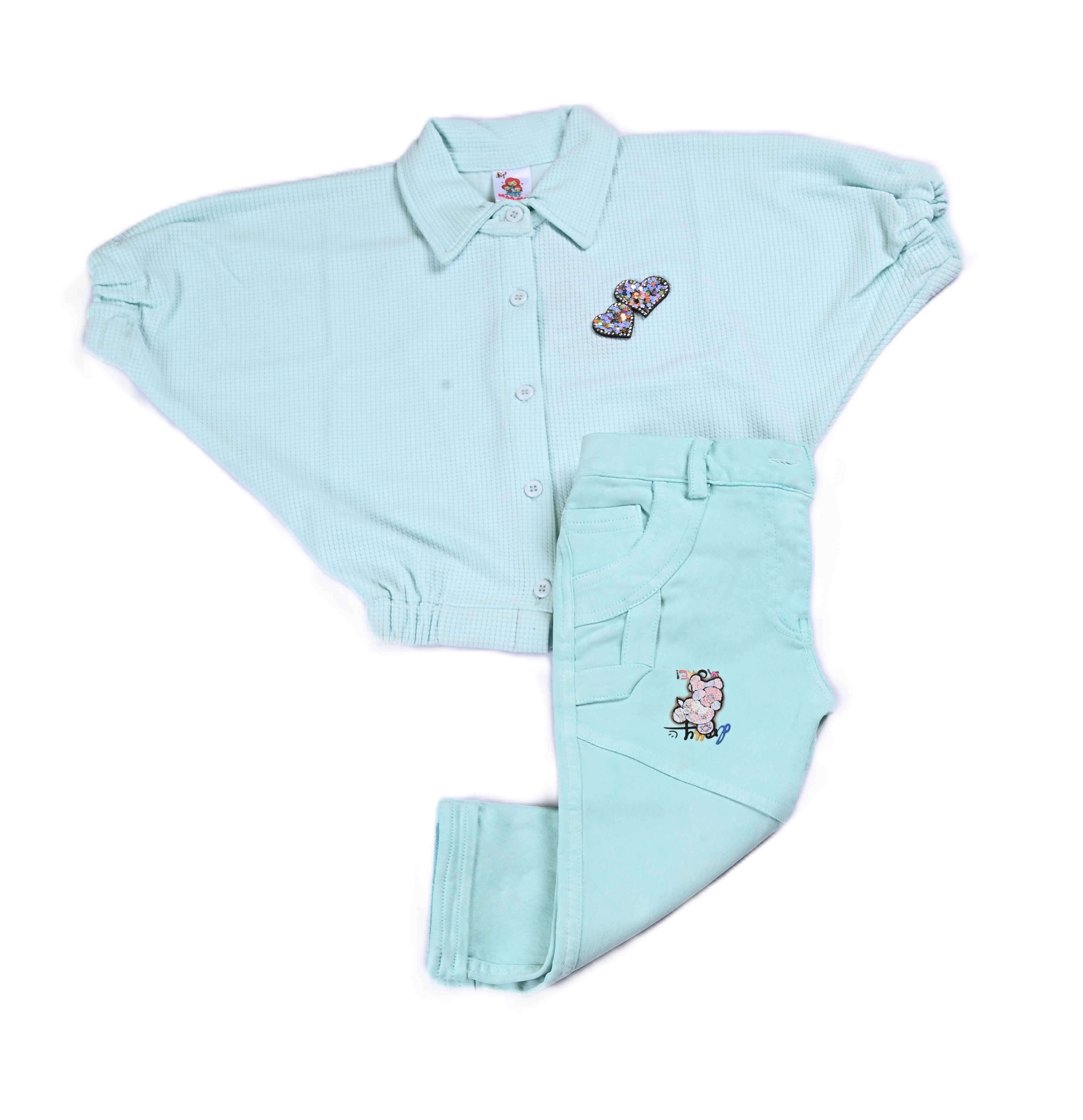 Shirt & Pant Set - Premium Soft Cotton Blend Co-Ord Outfit with Collared Button-Down Top & Elastic Waist Pants