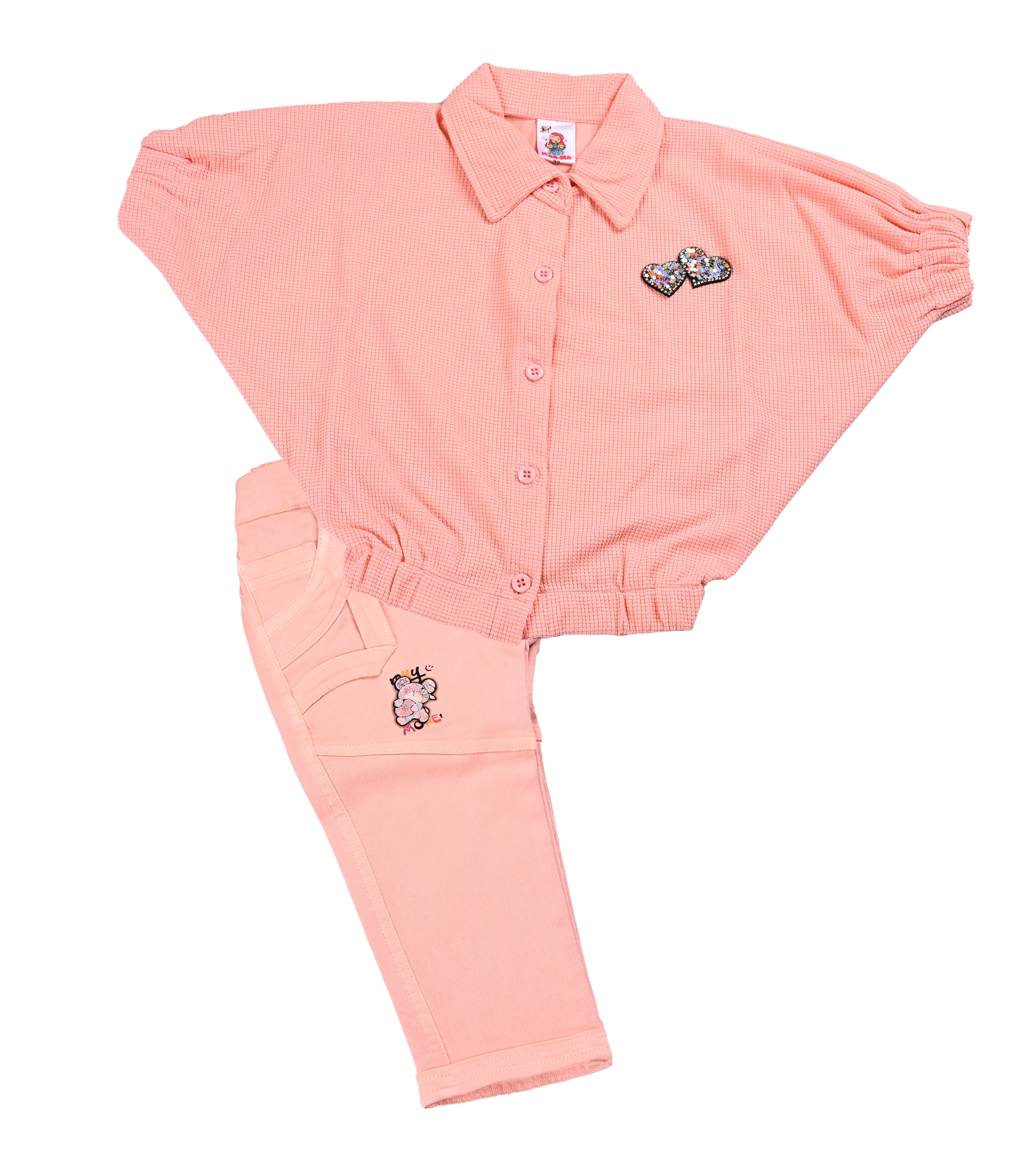 Shirt & Pant Set - Premium Soft Cotton Blend Co-Ord Outfit with Collared Button-Down Top & Elastic Waist Pants