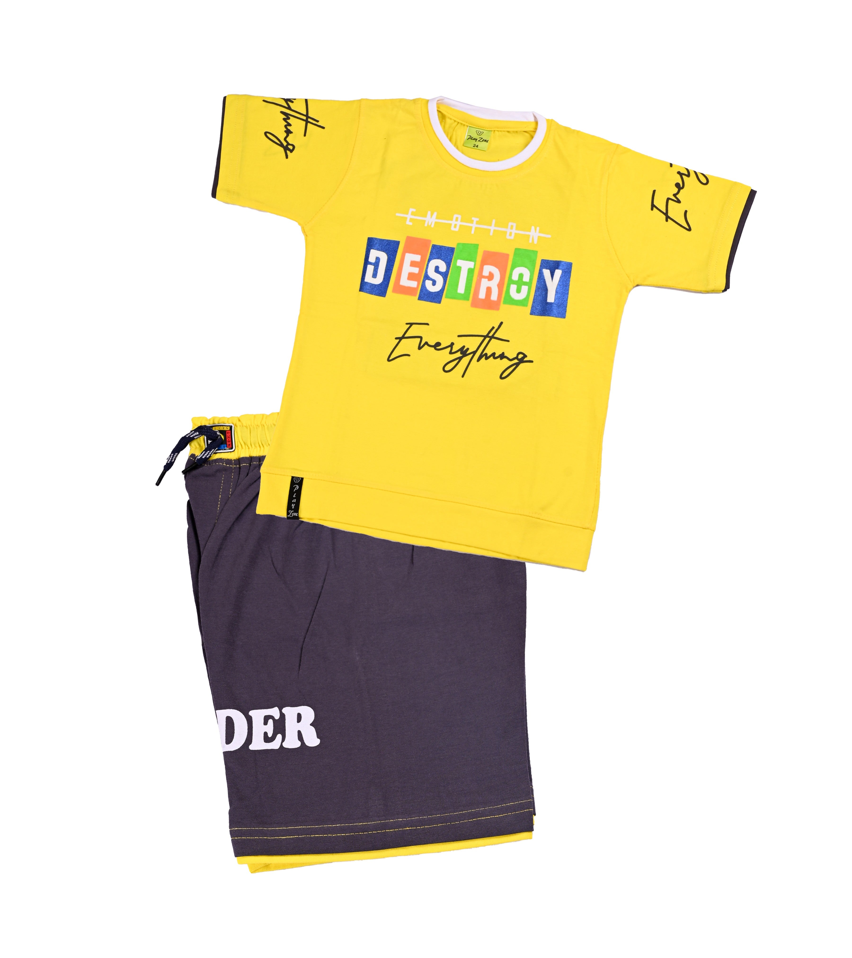 Boys’ Streetwear Summer Outfit – Graphic Tee and Comfortable Shorts Set