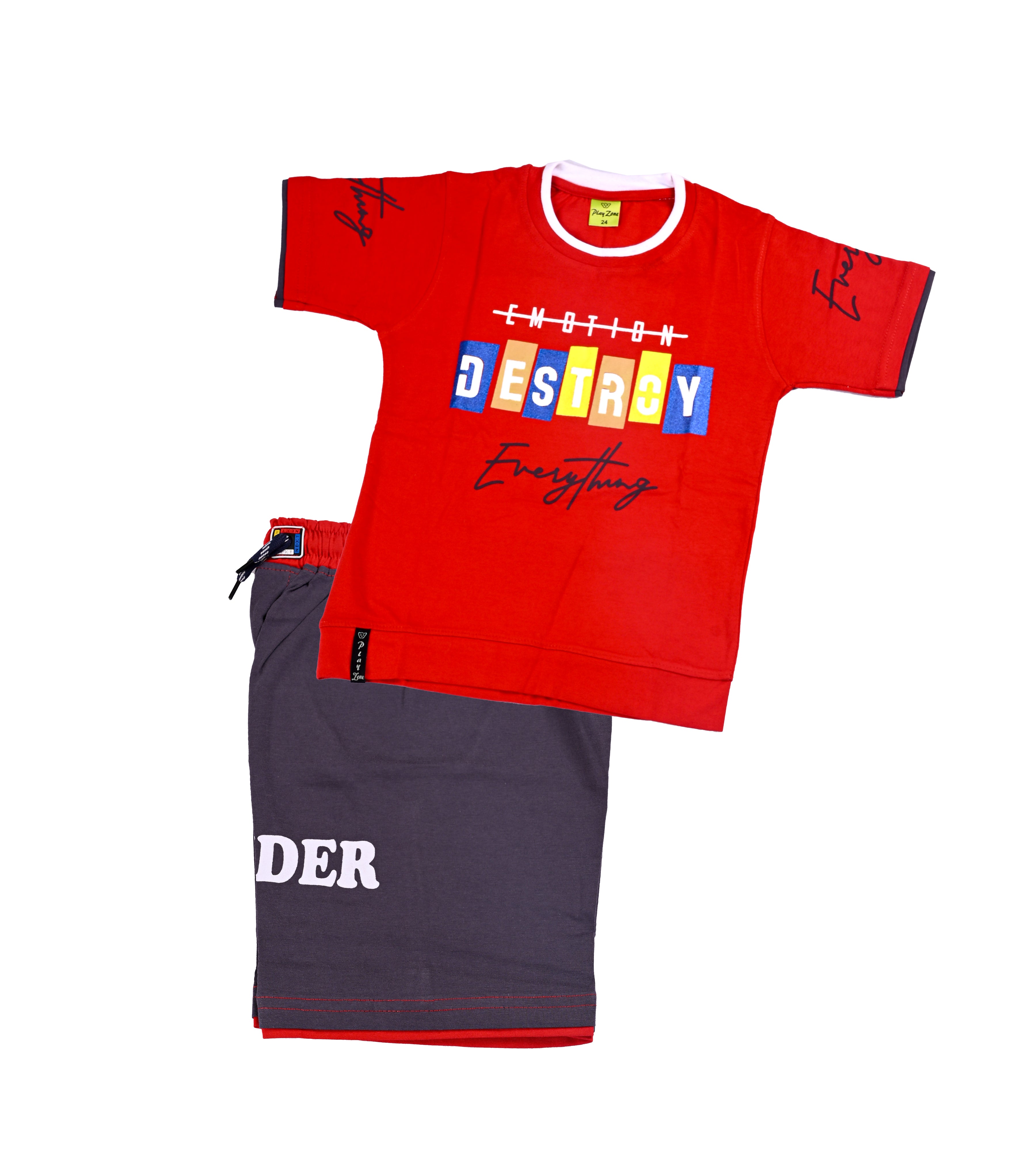 Boys’ Streetwear Summer Outfit – Graphic Tee and Comfortable Shorts Set