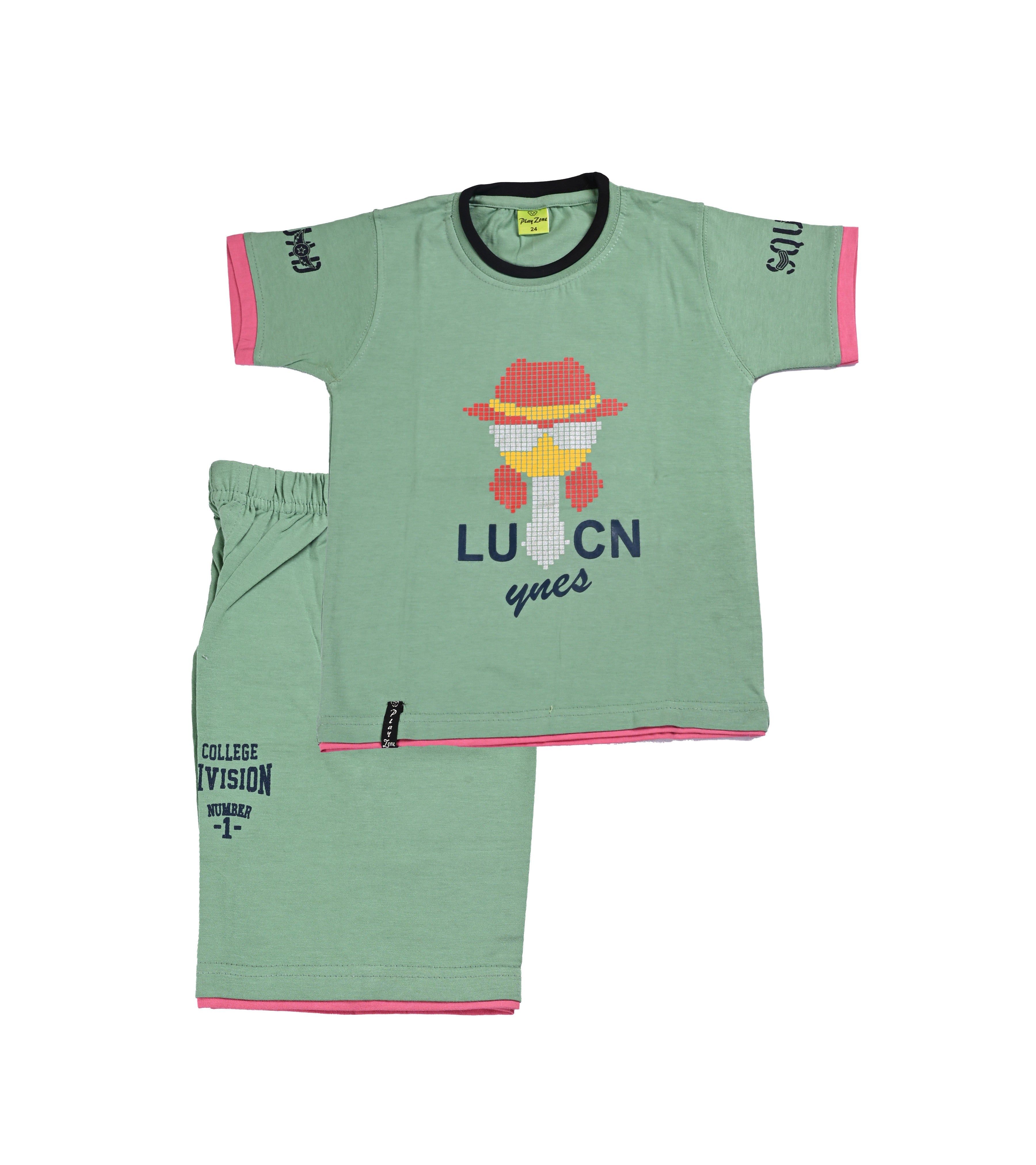 Kids' "Lucky Ones" Graphic T-Shirt & Shorts Set – 2-Piece Cotton Summer Lounge Set