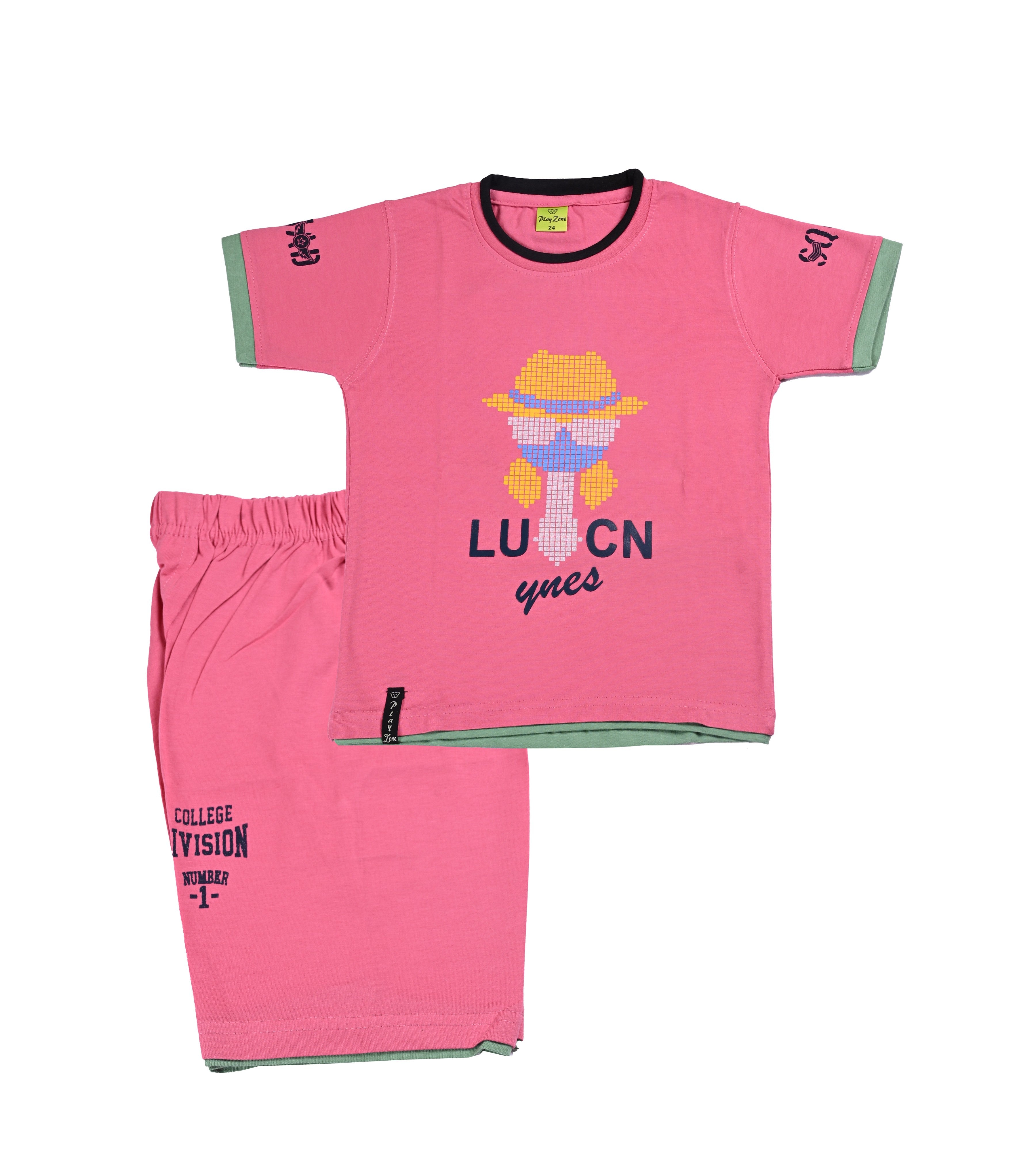 Kids' "Lucky Ones" Graphic T-Shirt & Shorts Set – 2-Piece Cotton Summer Lounge Set