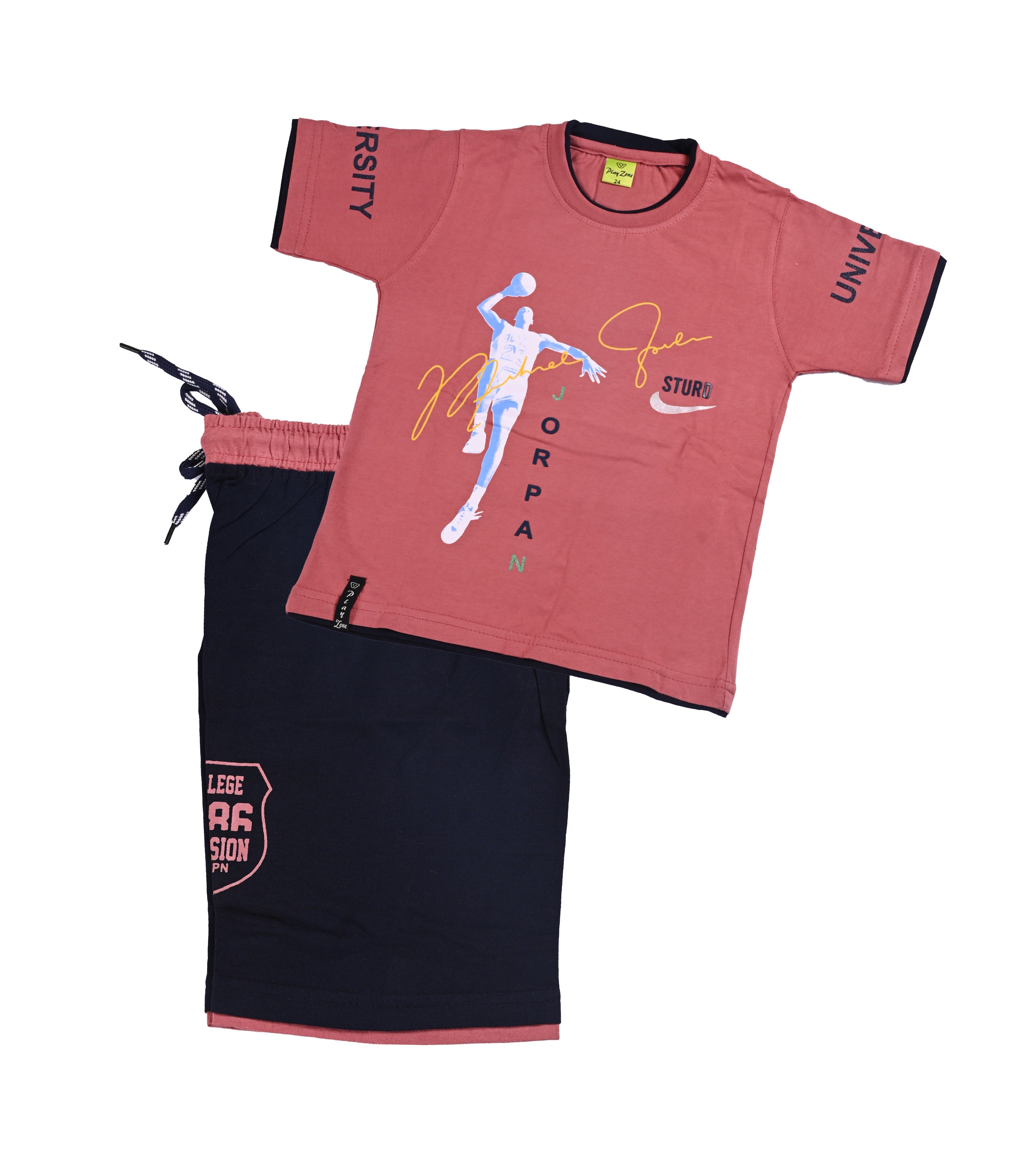 Kids' Michael Jordan Inspired Cotton T-Shirt & Shorts Set – Athletic Summer Loungewear