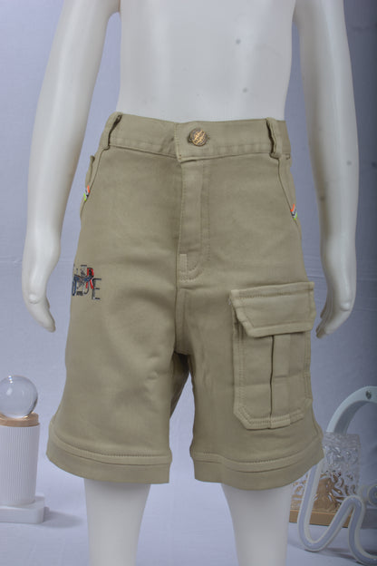 Justmaama Boy's Waffle Texture Button-Down Shirt & Cargo Shorts Set | 2-Piece  Summer Outfit for Toddler & Little Kids | Stylish & Comfortable