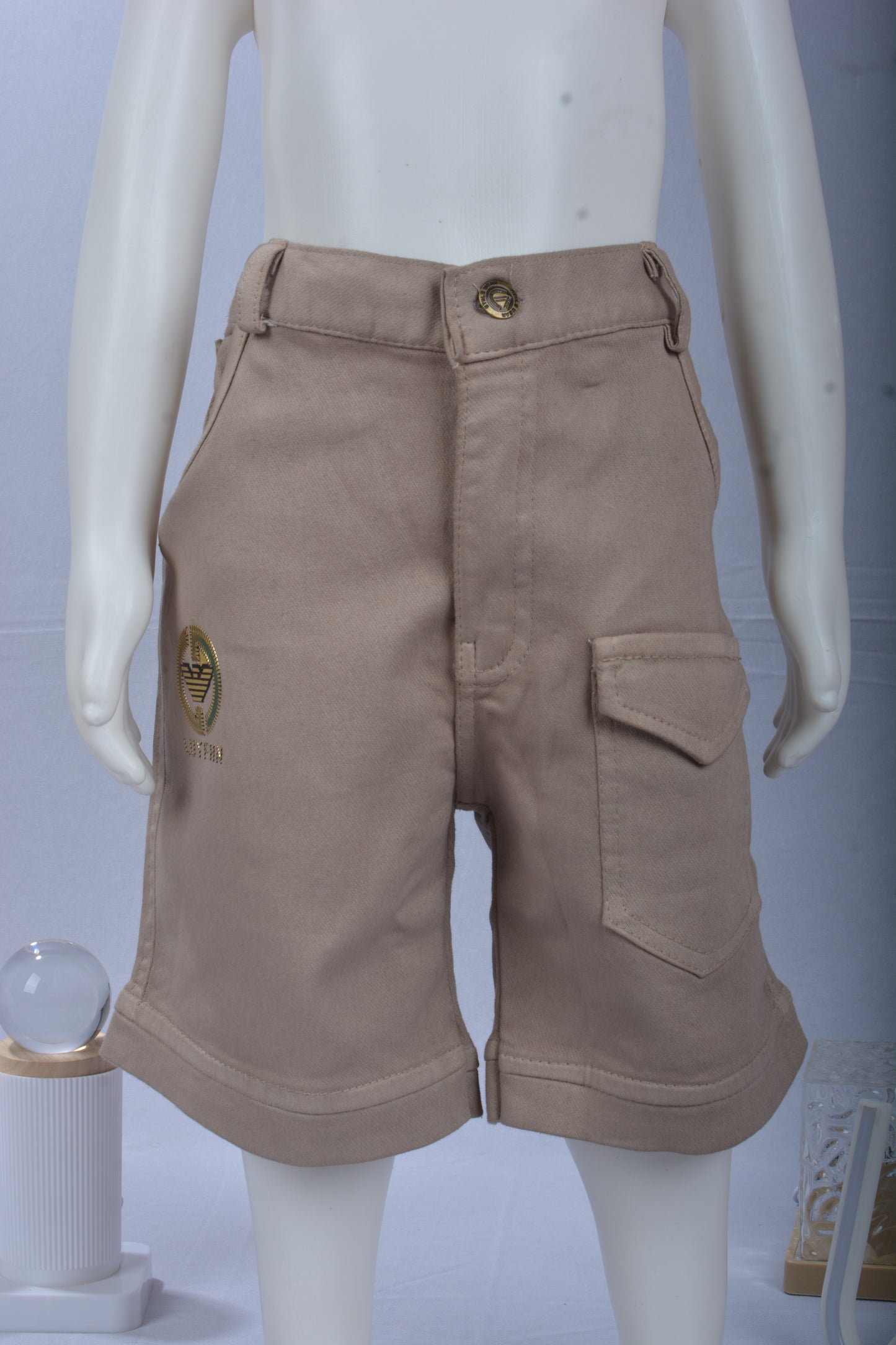 JUSTMAAMA Toddler/Little Boy's Hawaiian Style Abstract Print Shirt & Khaki Shorts Set