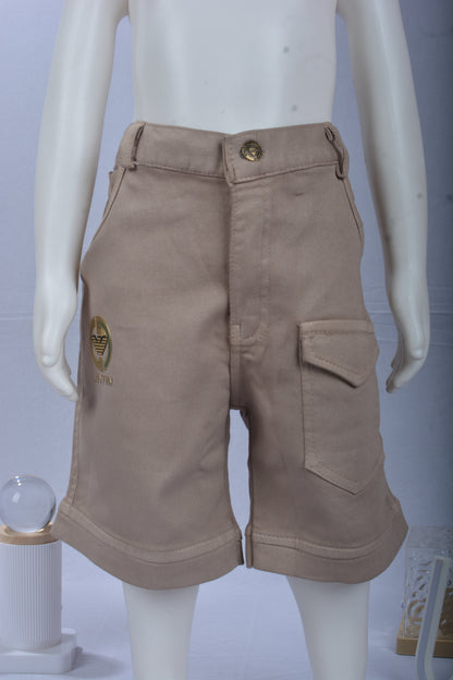 JUSTMAAMA Toddler/Little Boy's Hawaiian Style Abstract Print Shirt & Khaki Shorts Set