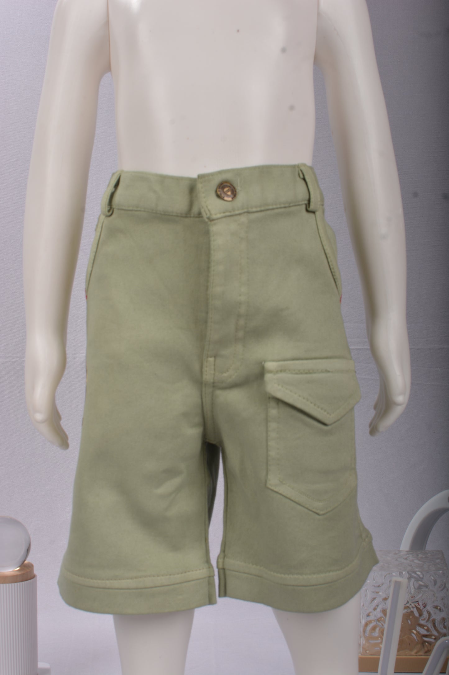 JUSTMAAMA Toddler/Little Boy's Hawaiian Style Abstract Print Shirt & Khaki Shorts Set