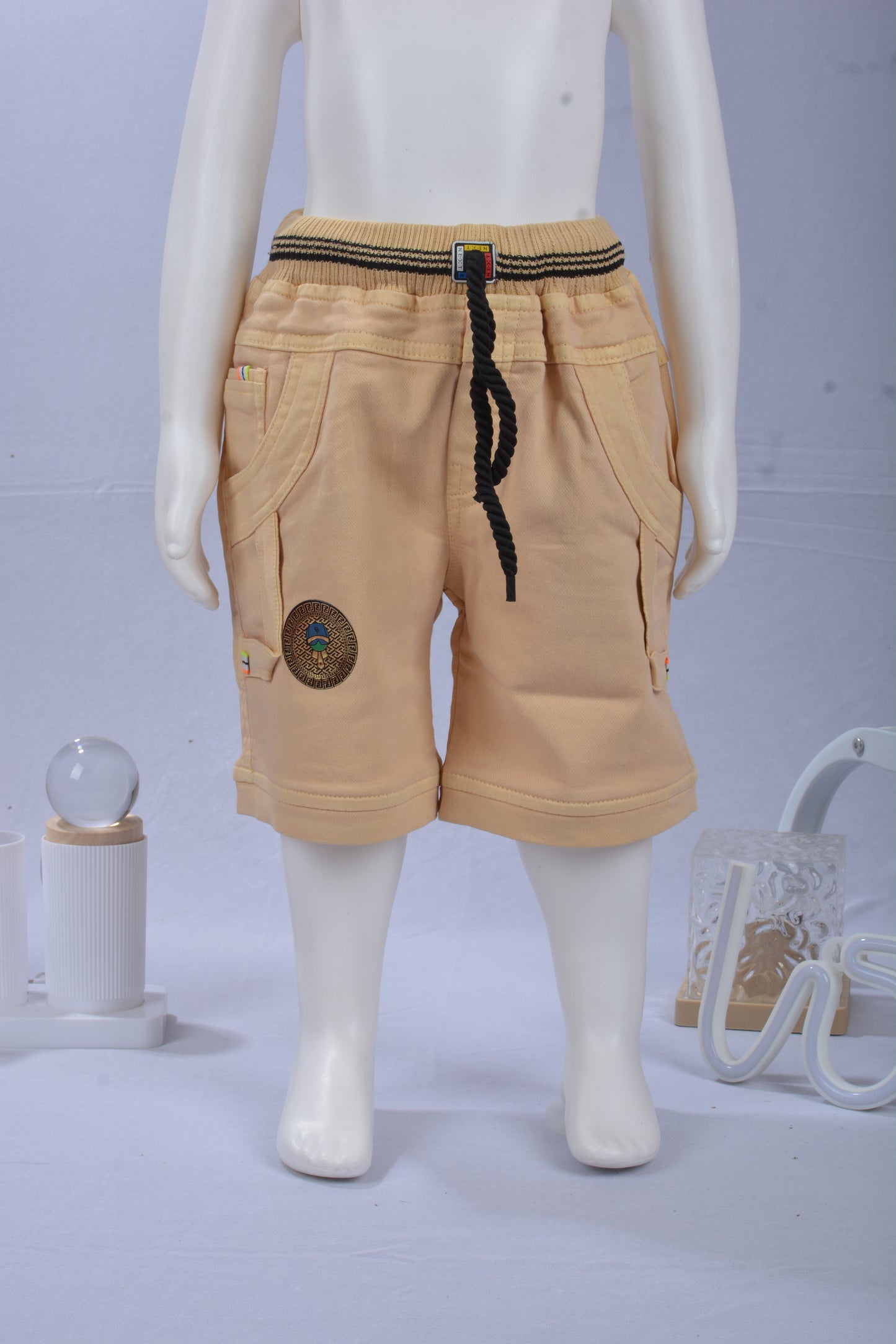 JUSTMAAMA Boys' Summer Casual Outfit Set | Short Sleeve Pullover Hoodie Top with  Drawstring & Black Cargo Shorts | Kids Graphic Sportswear Tracksuit