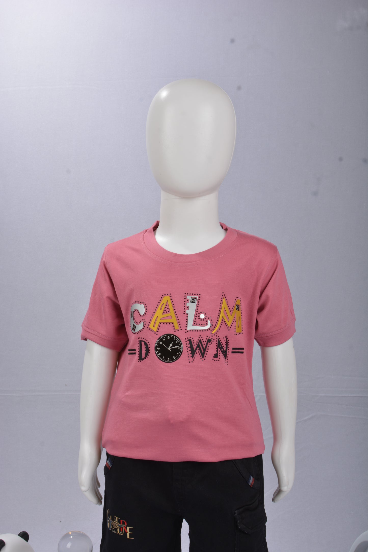 JustMaama 2-Piece Summer Outfit for Boys |  Graphic T-Shirt with Crew Neck &  Adjustable Waist Black Cargo Shorts | Breathable Cotton Kids Clothes Set