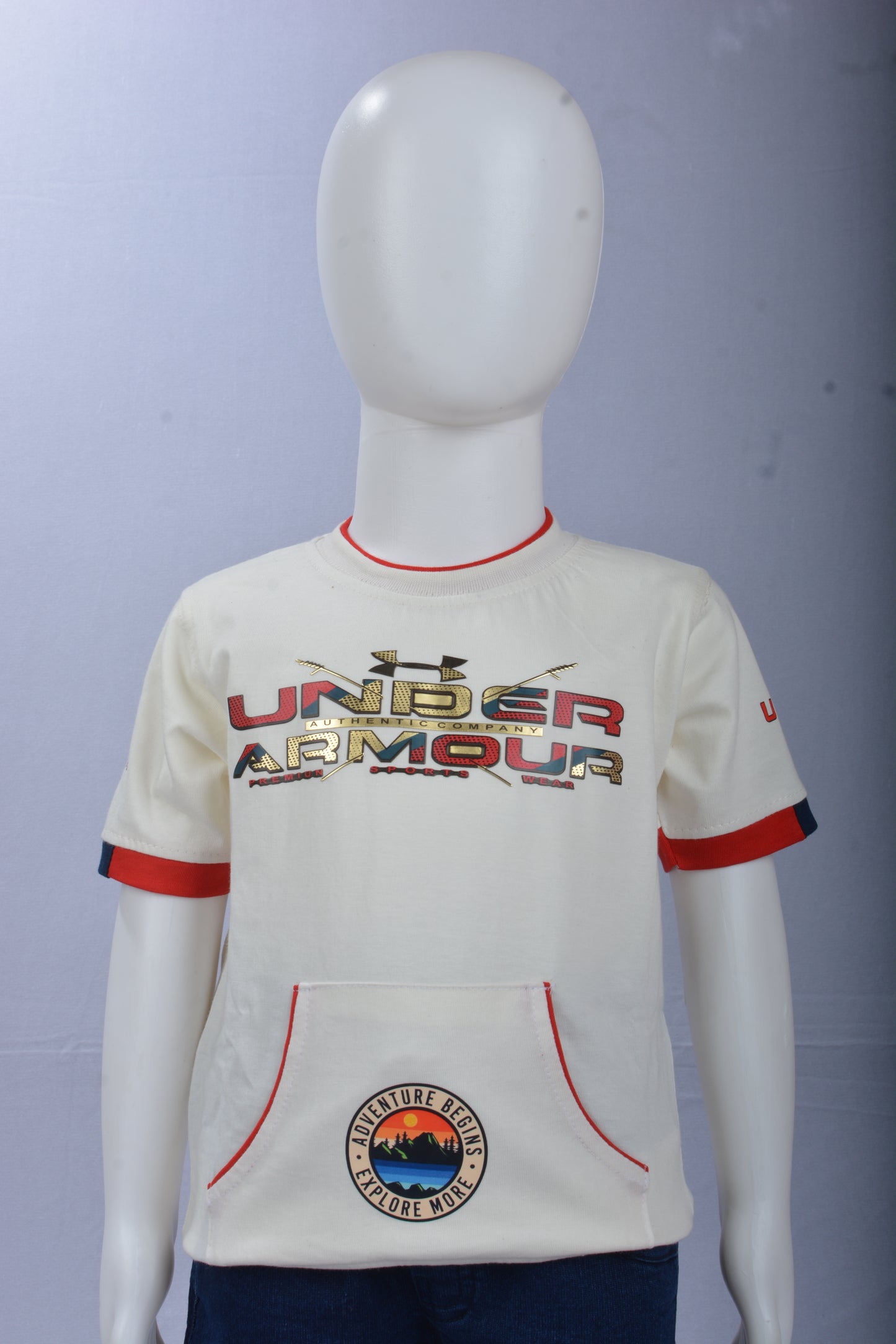 Justmaama 2-Piece Boys' Clothing Set | Adventure Graphic Half-Sleeve T-Shirt with  Front Pocket & Drawstring Waist Shorts | Soft Cotton Casual Summer Outfit | Toddler &  Little Kid Activewear