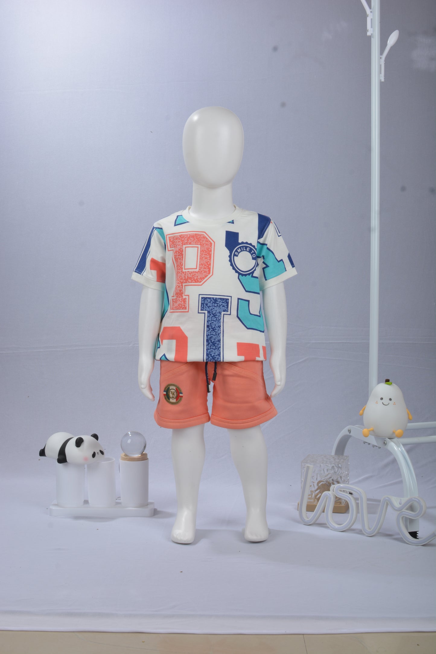 Justmaama Premium Kids' Playwear Set | Durable Half-Sleeve Top & Adjustable  Drawstring Shorts | Stylish Summer Clothing for Boys