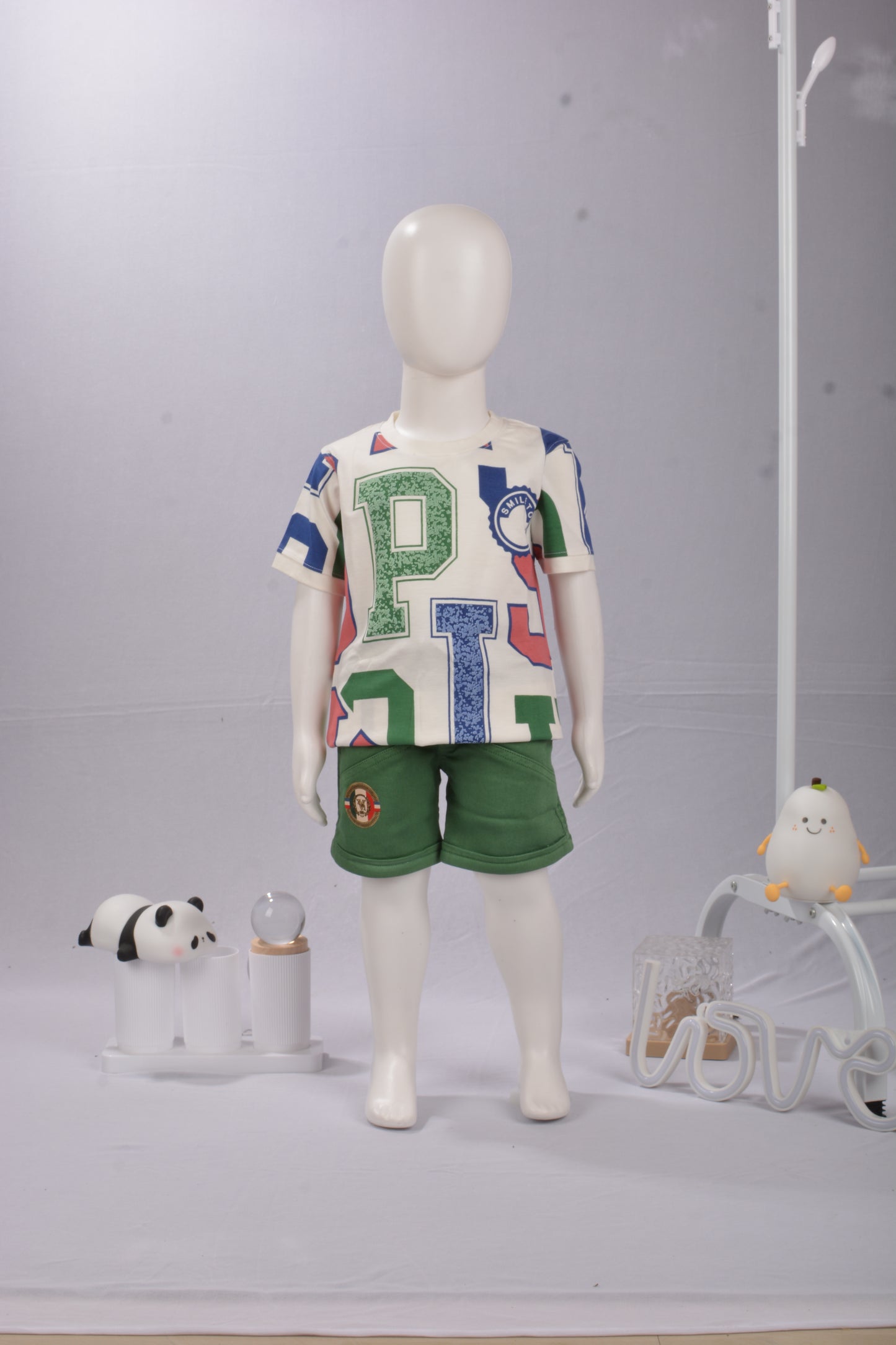 Justmaama Premium Kids' Playwear Set | Durable Half-Sleeve Top & Adjustable  Drawstring Shorts | Stylish Summer Clothing for Boys