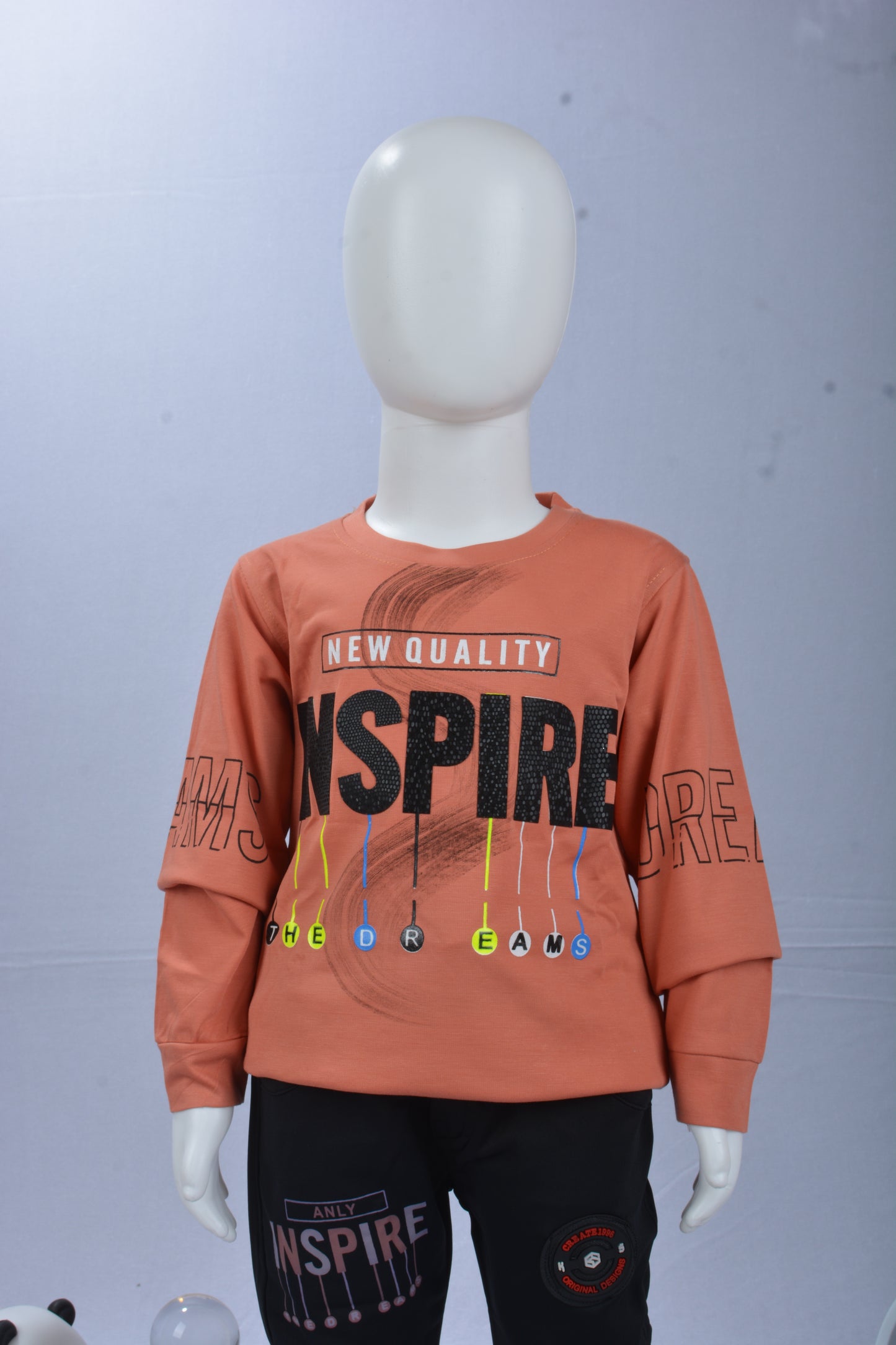 JustMaama Kids' "Inspire The Dreams" Long Sleeve Top & Jogger Set | New Quality  Graphic Sweatshirt and Active Bottoms Outfit