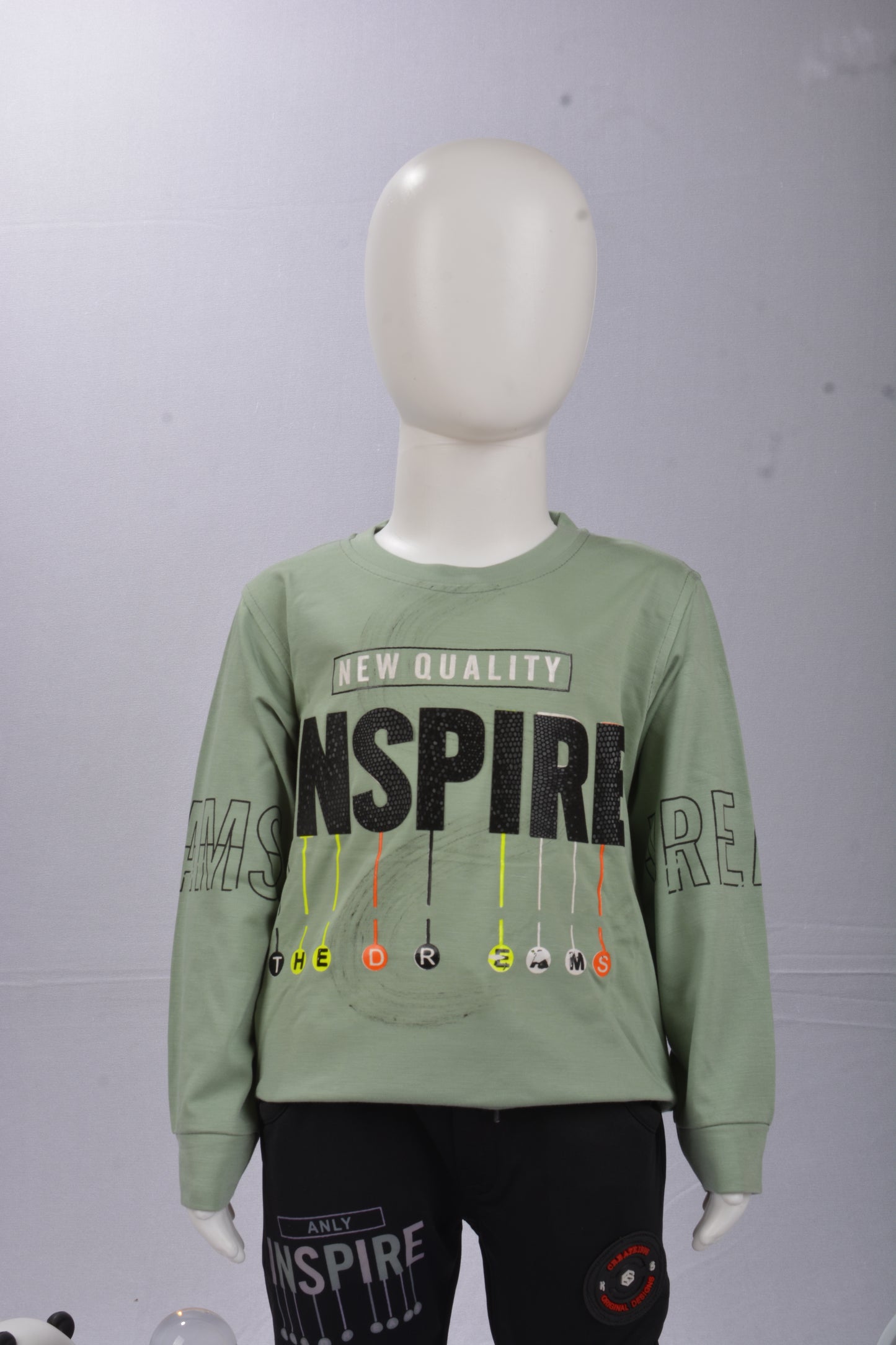 JustMaama Kids' "Inspire The Dreams" Long Sleeve Top & Jogger Set | New Quality  Graphic Sweatshirt and Active Bottoms Outfit