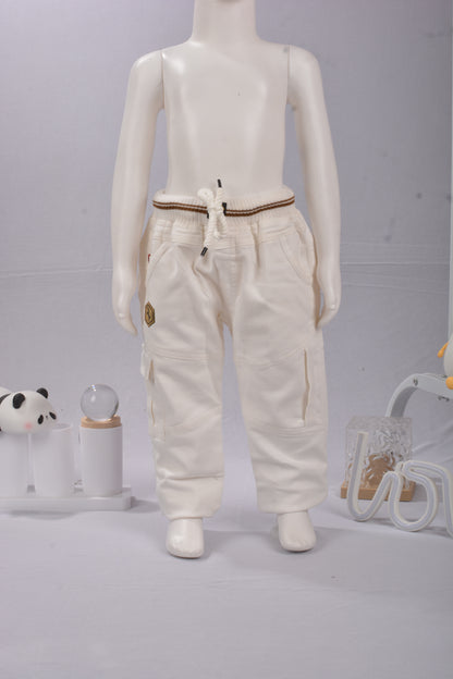 Toddler & Little Kids' Retro V-I-N-T-A-G-E Number Graphic Long Sleeve Crewneck  Sweatshirt & Casual Cargo Pants Set | Boys Fall Winter Streetwear 2-Piece Outfit