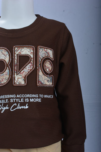 Justmaama Toddler Boys/Girls 2-Piece Outfit - Long Sleeve Crew Neck Pullover Shirt &  Drawstring Cargo Trousers