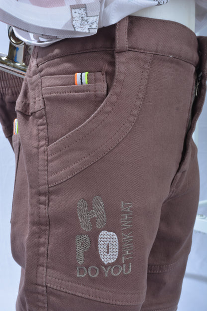 JUSTMAAMA Boy's  Abstract Print Shirt Set  Textured Shorts | Soft Cotton Blend Half Sleeve Cargo Pocket 2-Piece Summer Outfit |  Regular Fit