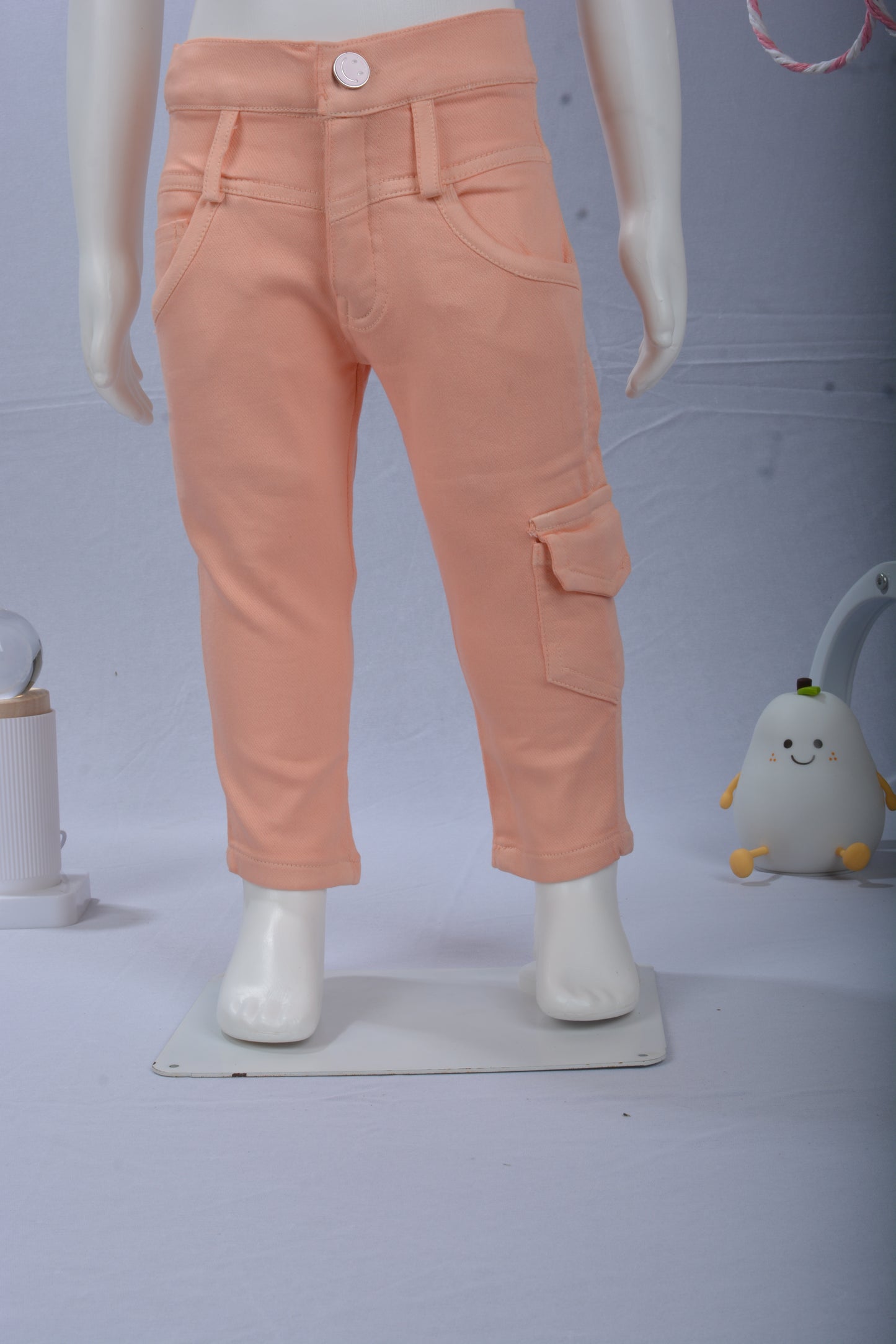 Justmaama Girls’ Printed Collared Top with Puff Sleeves and Functional Cargo Pants | Soft & Comfortable Clothing Set