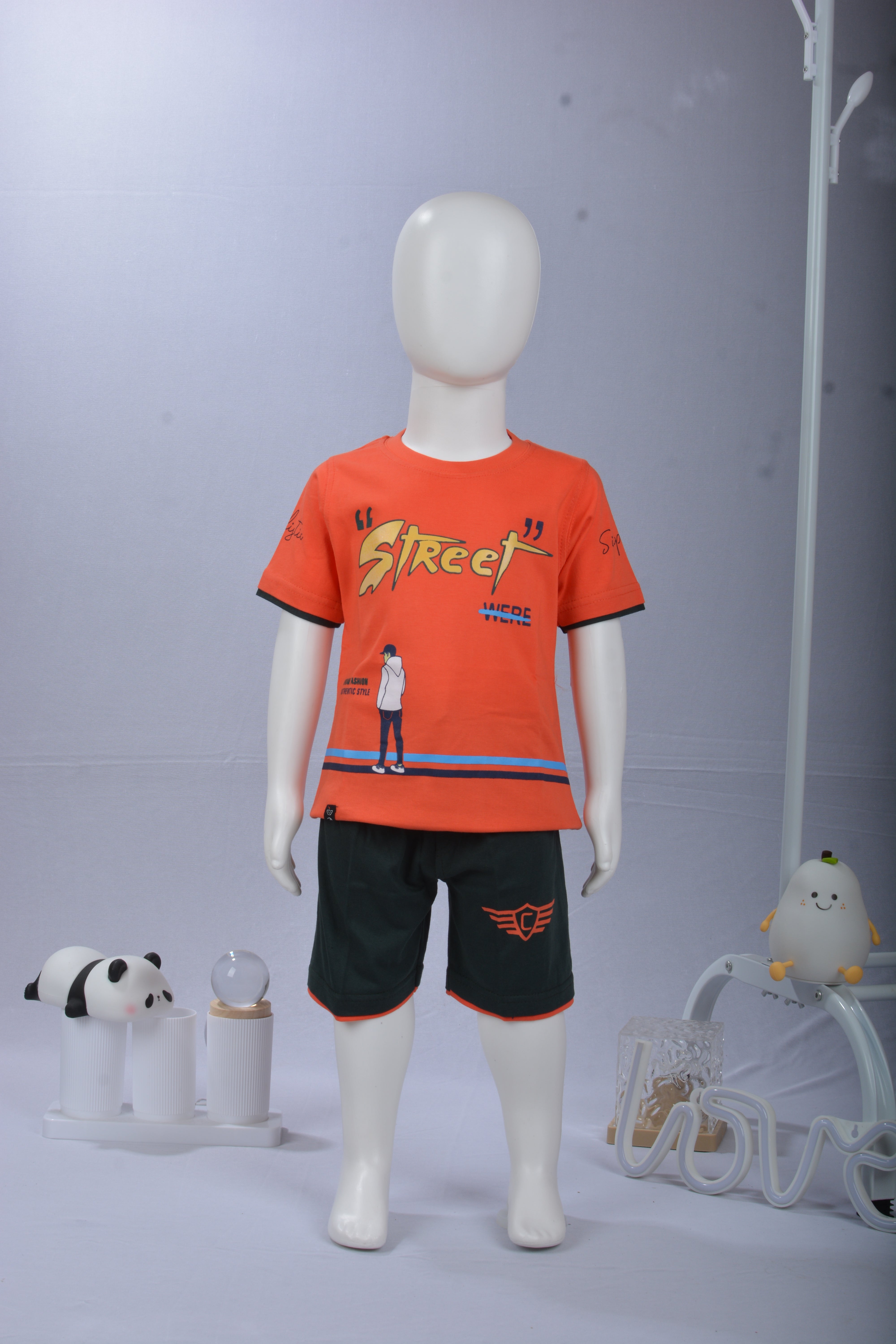 Kids' Two-Piece Street Graphic T-Shirt and Shorts Set