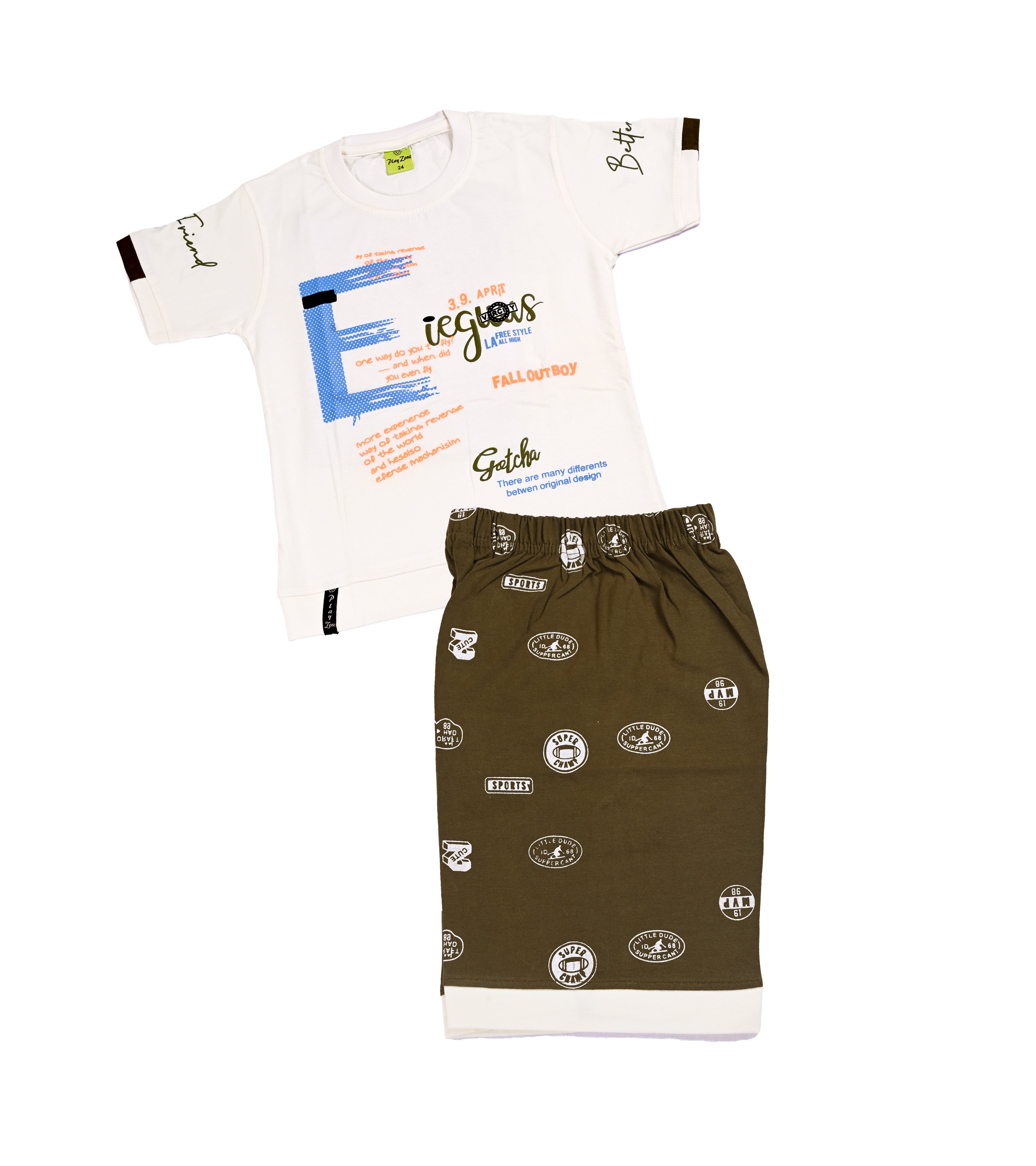 Urban Graphic Tee & Printed Shorts Set